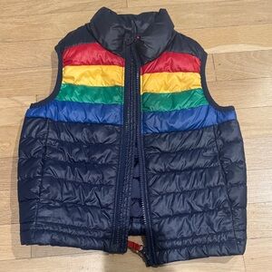 Primary Kids Puffer Rainbow Vest - Red, Yellow, Green, Blue, Black